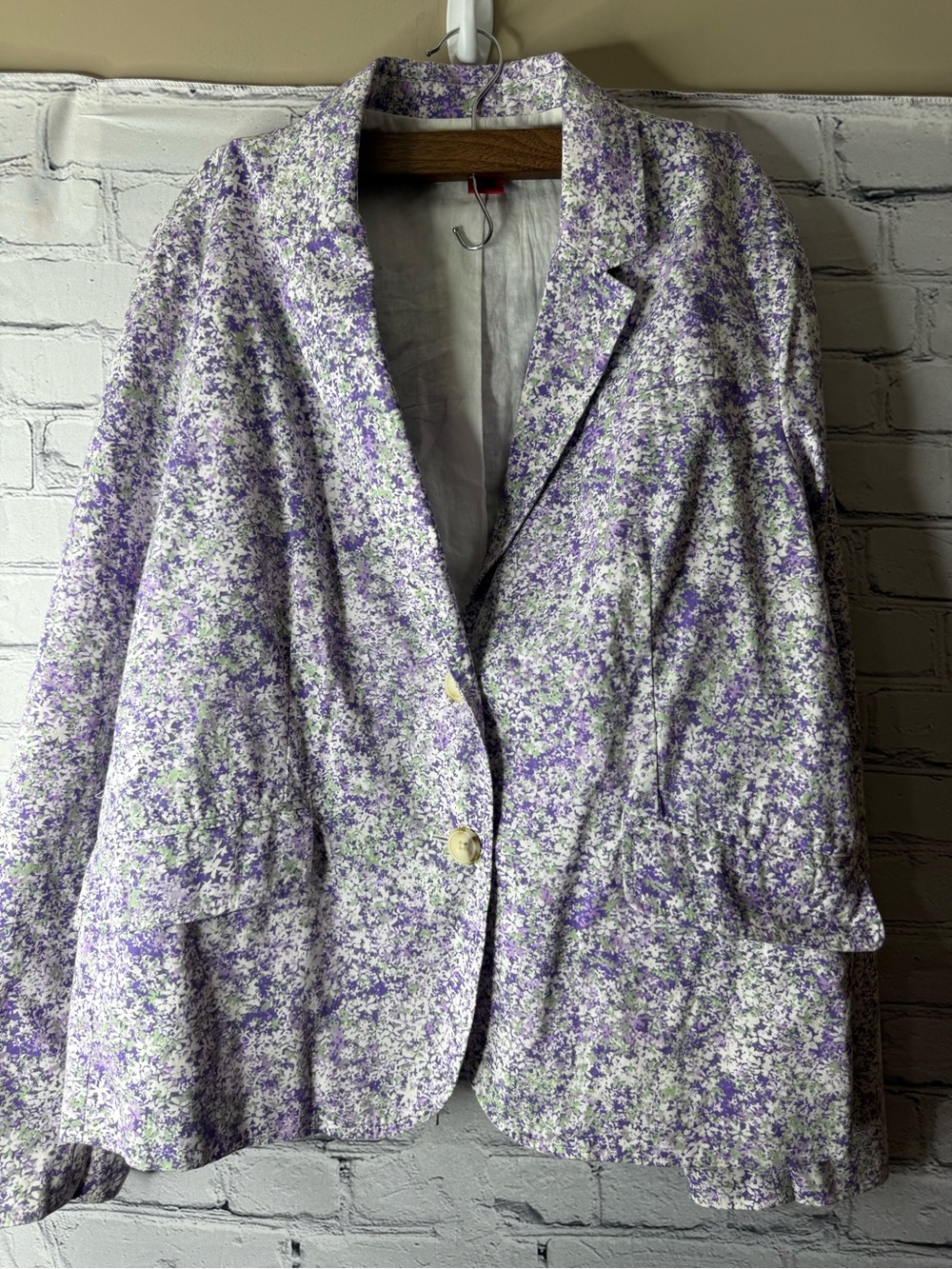 Sunset rd Floral Lavender Blazer Jacket - Women's Lightweight Coat size 16